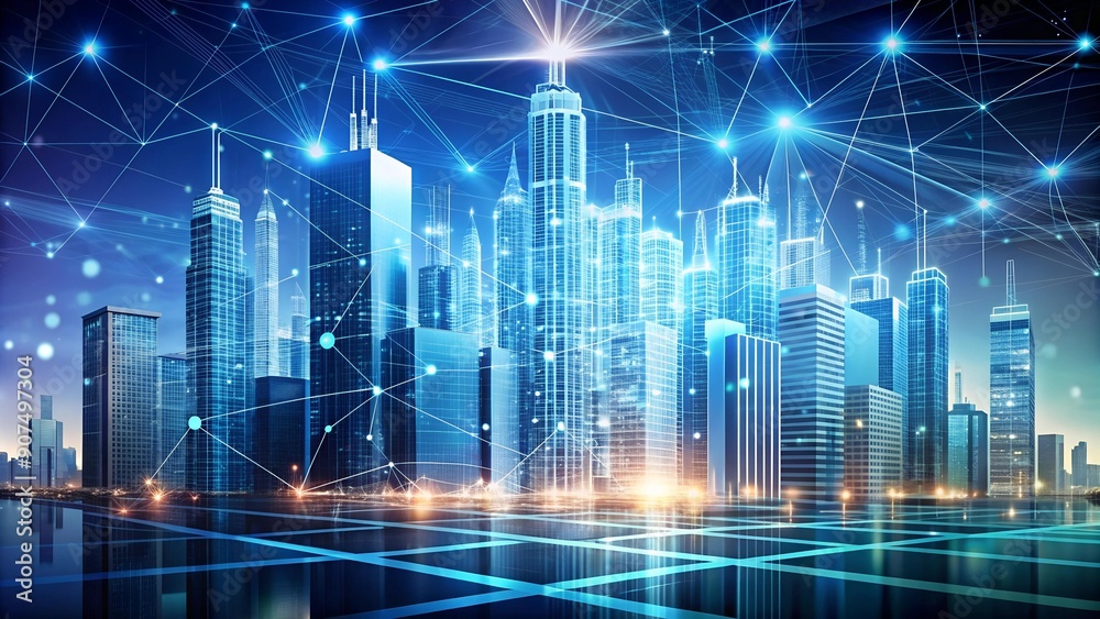 Obraz premium Abstract Cityscape with Corporate Elements AI Generated