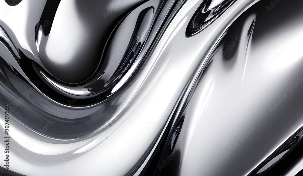 Holographic sleek silver metallic surface with smooth curves. high-resolution modern and elegant design for digital art and backgrounds Holographic sleek silver metallic surface with smooth curves. high-resolution modern and elegant design for digital art and backgrounds