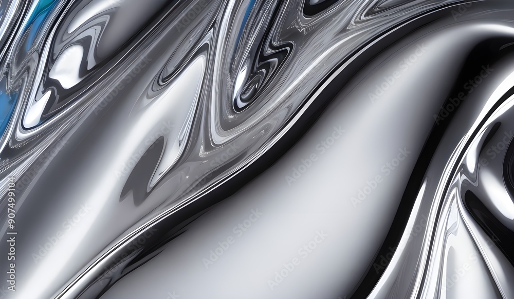 Holographic sleek silver metallic surface with smooth curves. high-resolution modern and elegant design for digital art and backgrounds Holographic sleek silver metallic surface with smooth curves. high-resolution modern and elegant design for digital art and backgrounds