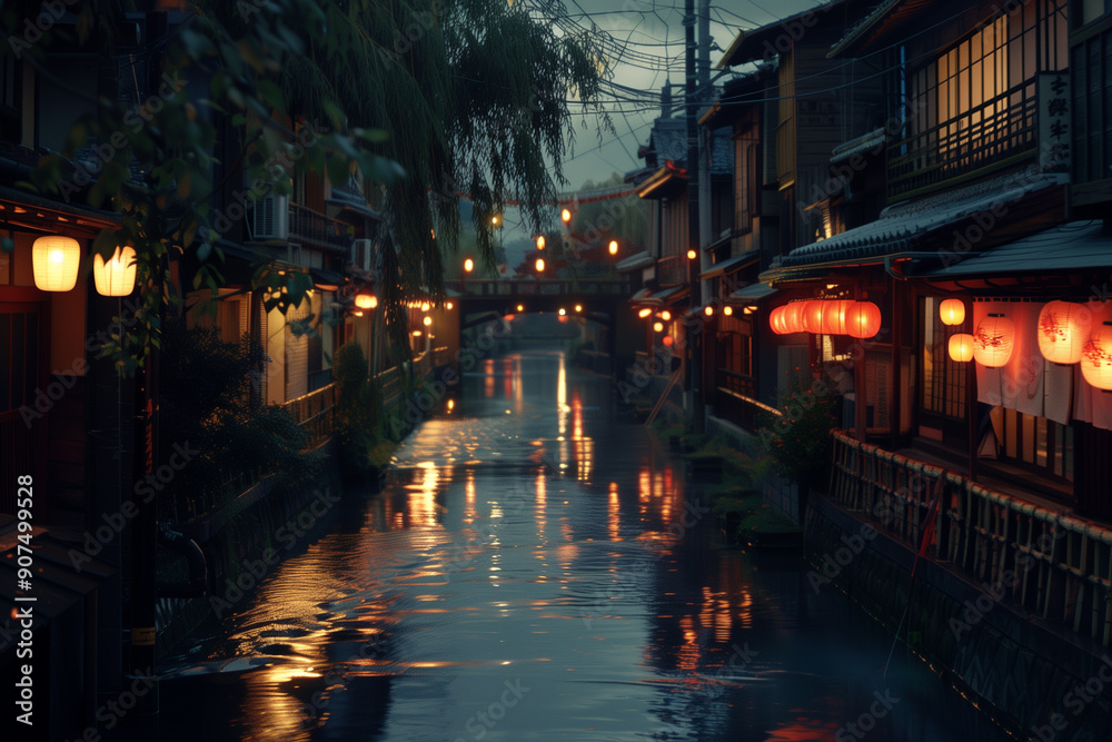 Fototapeta premium kyoto city at night image