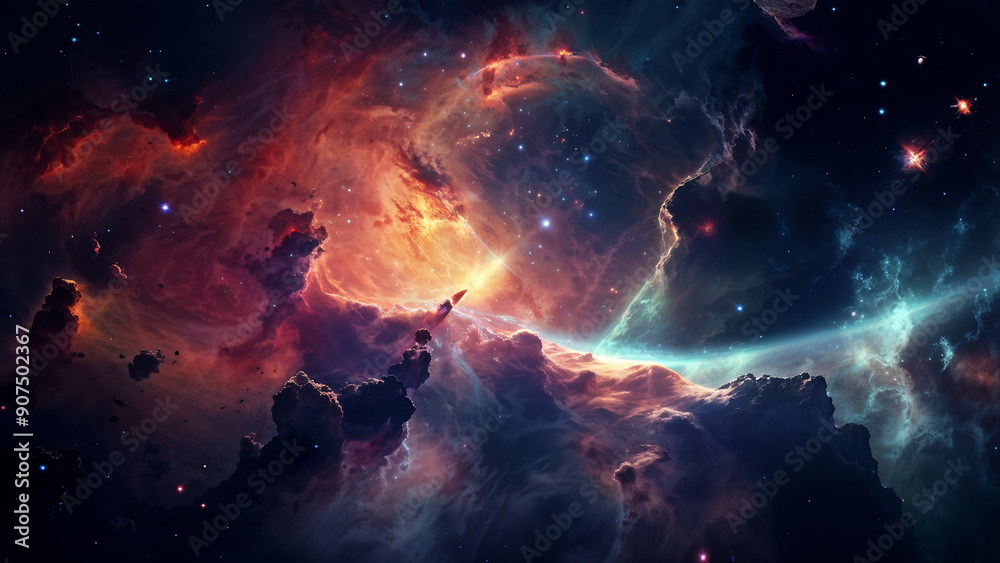 Fototapeta premium nebula space galaxy in space 