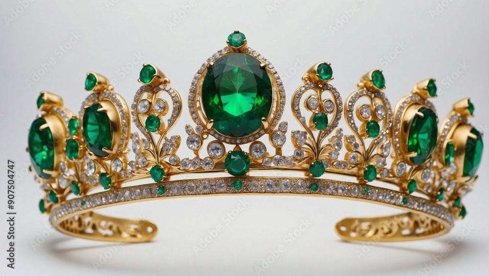 Fototapeta premium golden crown isolated on white