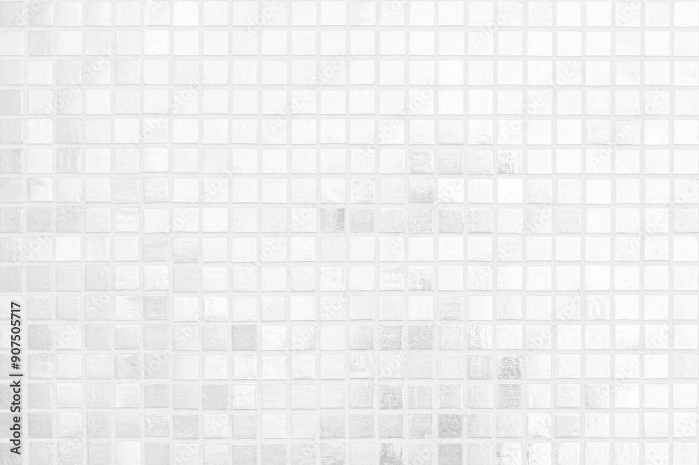 White tile wall chequered background bathroom texture. Ceramic brick wall and floor tiles mosaic background in bathroom and kitchen clean. Design pattern geometric with grid wallpaper floor elements.