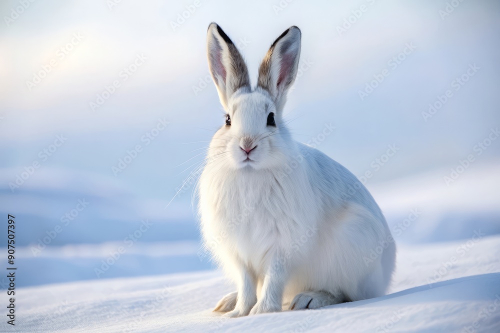 White Rabbit in a Snowy Landscape. White Rabbit in a Snowy Landscape.