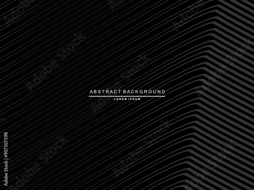 Gray black gradient lines on black black background. Minimalist design. Cover design templates, business brochure layouts, wallpapers, etc.
