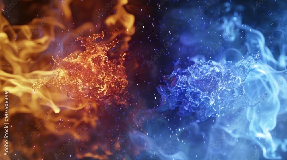Fire and Ice Abstract Concept Fire and Ice Abstract Concept