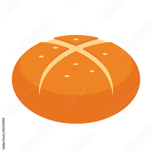 hot cross bun vector illustration flat style logo icon