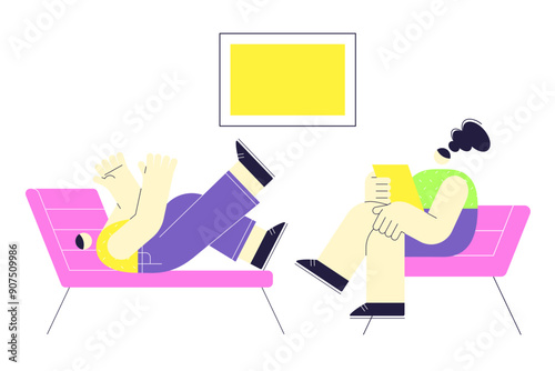 Man in a therapy session with female psychologist