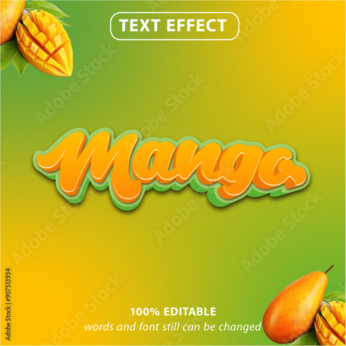 mango graphic text effect, changeable word for your design