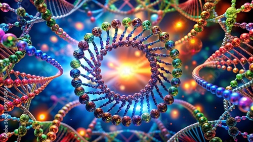 Wallpaper Mural Chromosomal Symphony: A Kaleidoscope of Color in the DNA Genome  Generative AI Torontodigital.ca