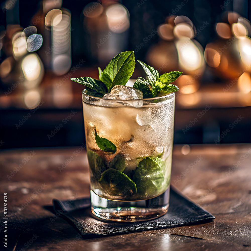 Close-up Thai Basil Mojito Close-up Thai Basil Mojito