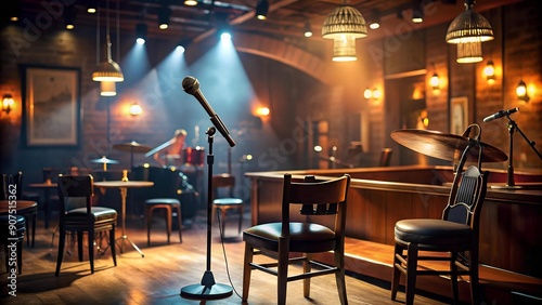 Melodies in the Midnight Hour: A Singer's Stage in a Jazz Bar  generative AI