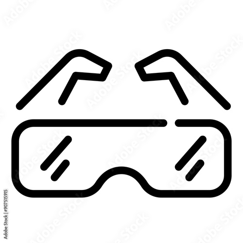3d glasses Line Icon