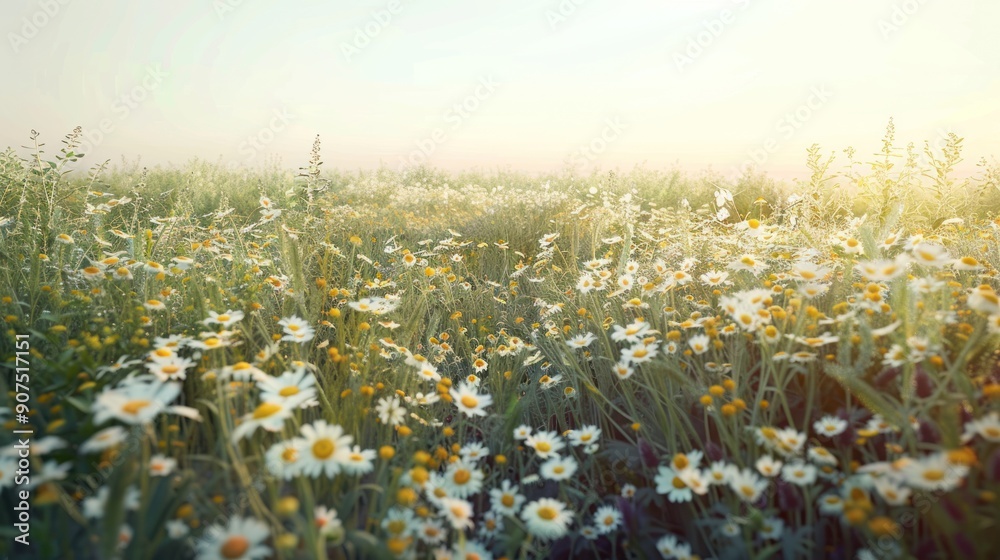 Obraz premium Sunny Meadow with Daisies.