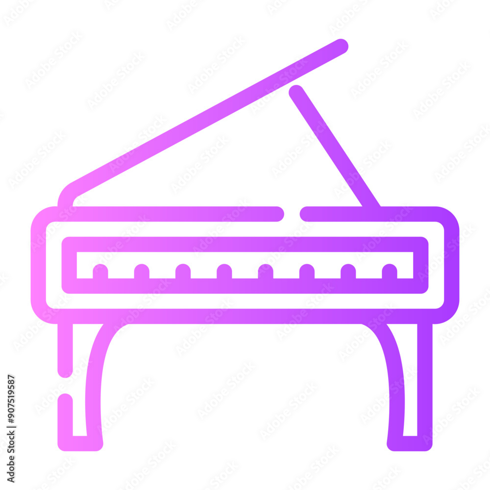 piano Line Gradient Icon piano Line Gradient Icon