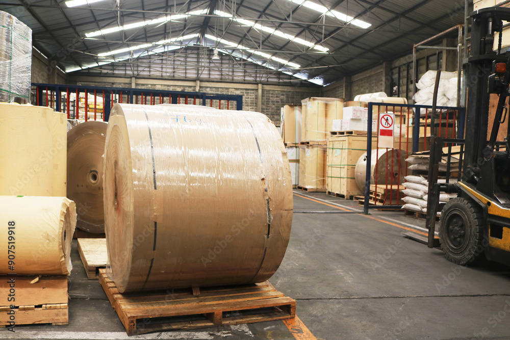 Fototapeta premium Paper roll in storage area.