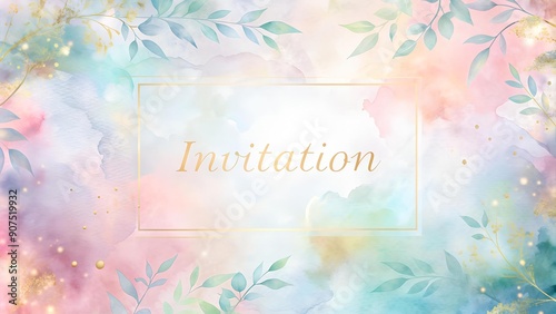 Ethereal Watercolor Invitation Template: A Dreamy Invitation for Your Special Occasion  AI generated