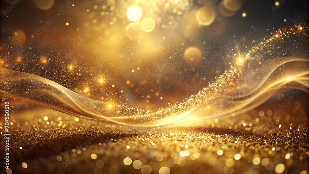 Golden Stardust Dreamscape: A Luxurious Abstract Background AI generated Golden Stardust Dreamscape: A Luxurious Abstract Background AI generated