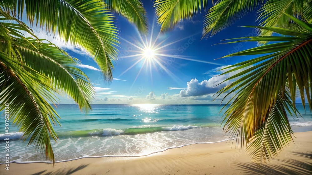 Sun-Dappled Shoreline: A Tropical Oasis Generative AI Sun-Dappled Shoreline: A Tropical Oasis Generative AI