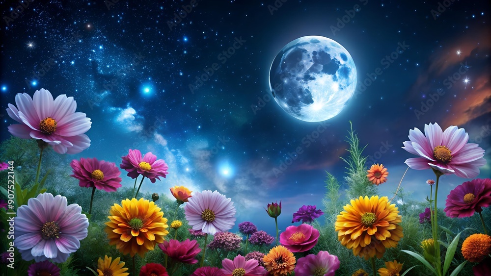 Nocturnal Bloom: A Symphony of Moonlight and Petals AI generated Nocturnal Bloom: A Symphony of Moonlight and Petals AI generated