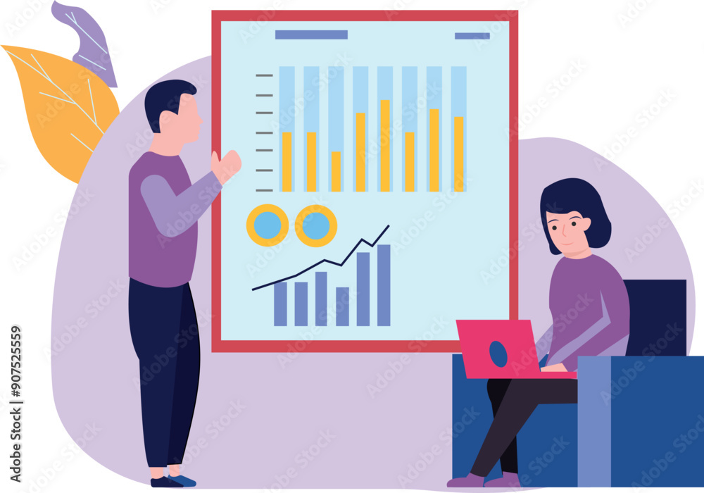 A girl is working on an educational graph. A girl is working on an educational graph.