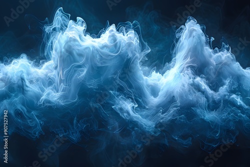 Wallpaper Mural Abstract Blue Smoky Clouds - Creative Design Background for Print and Digital Art Torontodigital.ca