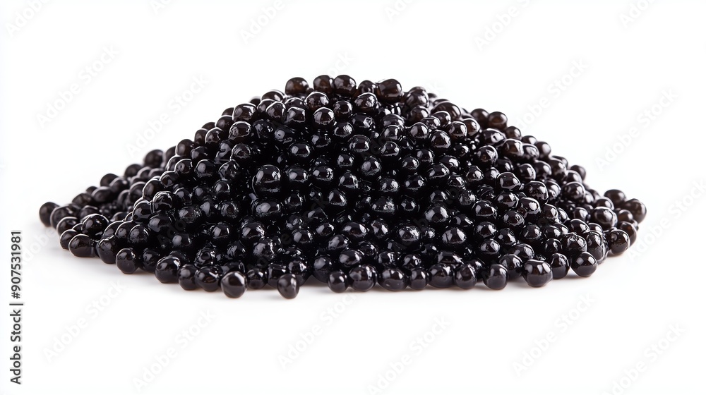 A pile of black caviar isolated on white background A pile of black caviar isolated on white background