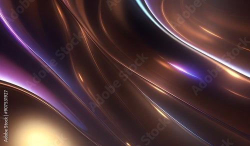 Holographic background with dark brown purple. Iridescent holographic foil, metallic texture, ultraviolet wavy wallpaper, fluid ripples, liquid metal surface, esoteric aura spectrum.