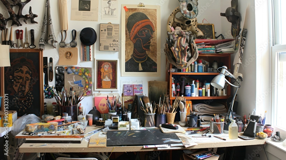 Creative Artist's Workspace. Creative Artist's Workspace.