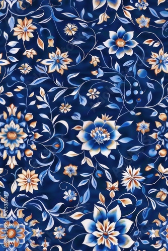 Seamless, outstanding with floral patterns in watercolor style.