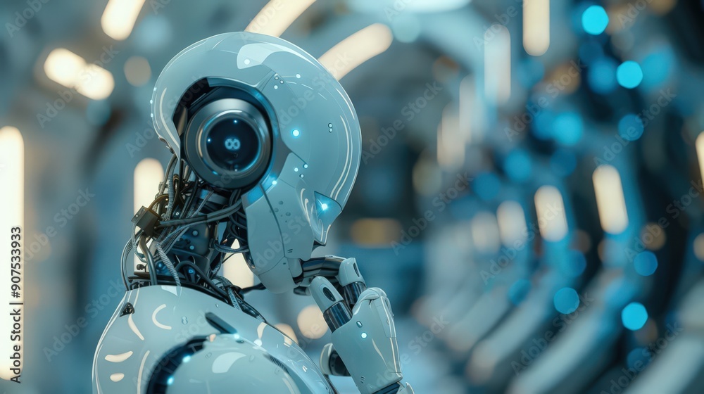 Fototapeta premium Artificial intelligence theme, exploring the future of machine intelligence