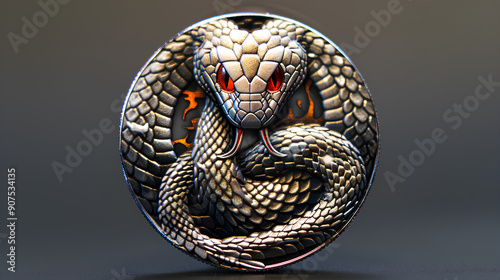 coin with cobra logo photo