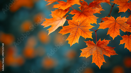 Abstract autumn background with maple yellow leaves