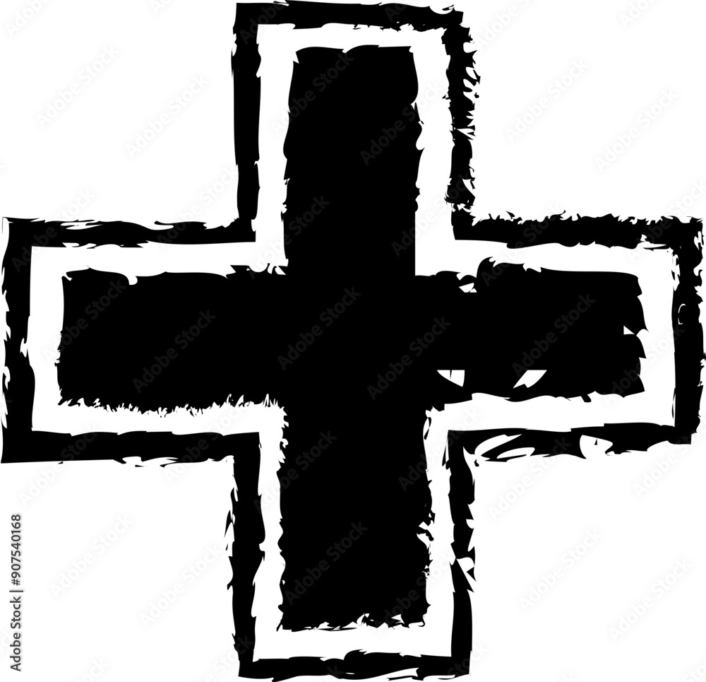 Plus Symbol Cross Sport Grunge Border Font Plus Symbol Cross Sport Grunge Border Font