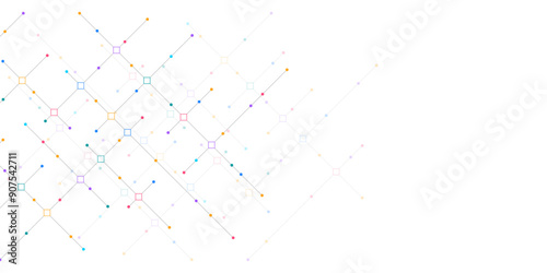 Abstract vector texture with dots and lines. Creative idea of modern design with geometric technology background