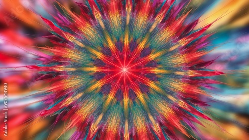 Colorful Radiance Exploding from a Central Point