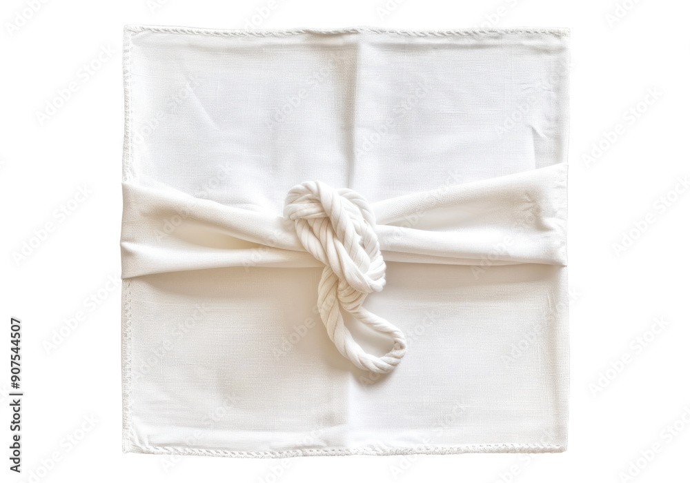 white napkin with knot isolated on transparent background. white napkin with knot isolated on transparent background.
