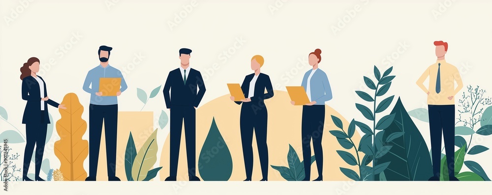 Factory expansion, management team, flat design illustration Factory expansion, management team, flat design illustration