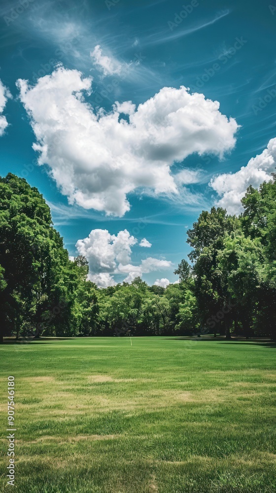 Green Grass Field with Blue Sky and White Clouds. Green Grass Field with Blue Sky and White Clouds.