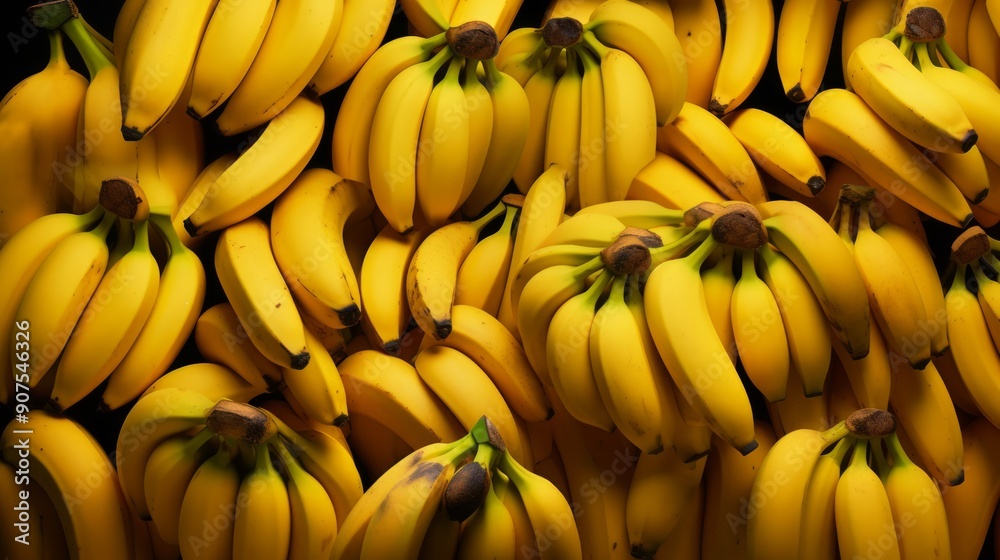 Fresh banana yellow background. ai generated art image Fresh banana yellow background. ai generated art image