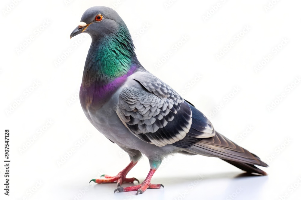 Close-up of a Pigeon with Beautiful Feathers. Close-up of a Pigeon with Beautiful Feathers.