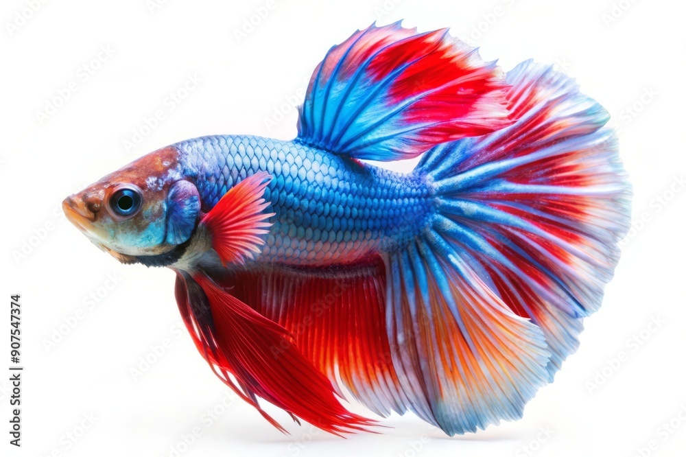 Vibrant Siamese Fighting Fish with Long Flowing Fins. Vibrant Siamese Fighting Fish with Long Flowing Fins.