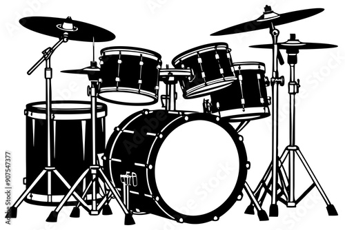 Drum set isolated on white