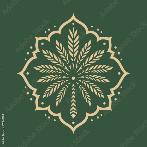 Palm leaves floral Arabic African pattern. Isolated elements. Decor, textile design, interior print. vector illustration