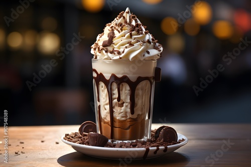 Delicious Chocolate Dessert with Whipped Cream