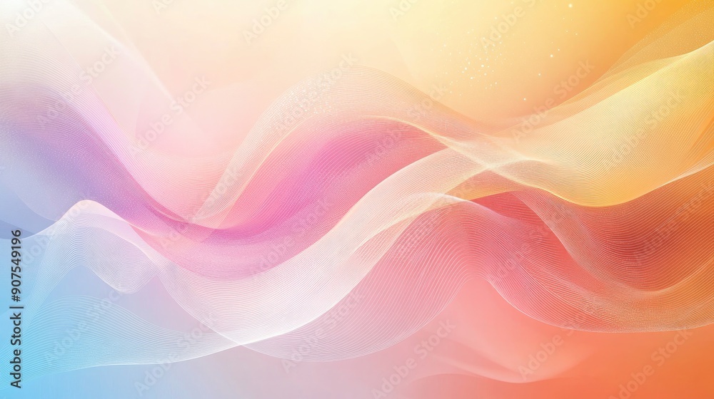 Fototapeta premium Abstract vector background with flowing wavy lines and a soft color palette