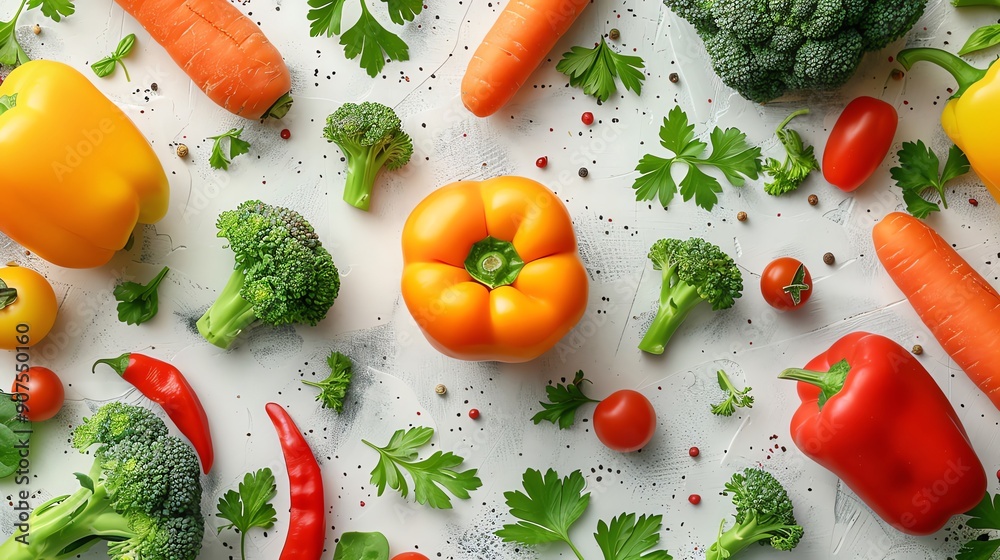 Organic Vegetable Pattern Pattern featuring organic vegetables like carrots, broccoli, and bell peppers, highlighting health and sustainability in a seamless graphic design Organic Vegetable Pattern Pattern featuring organic vegetables like carrots, broccoli, and bell peppers, highlighting health and sustainability in a seamless graphic design