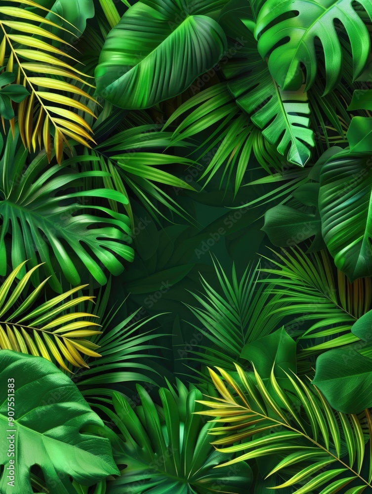 A close-up shot of green leaves on a matching green background, perfect for nature or environmental themed designs A close-up shot of green leaves on a matching green background, perfect for nature or environmental themed designs
