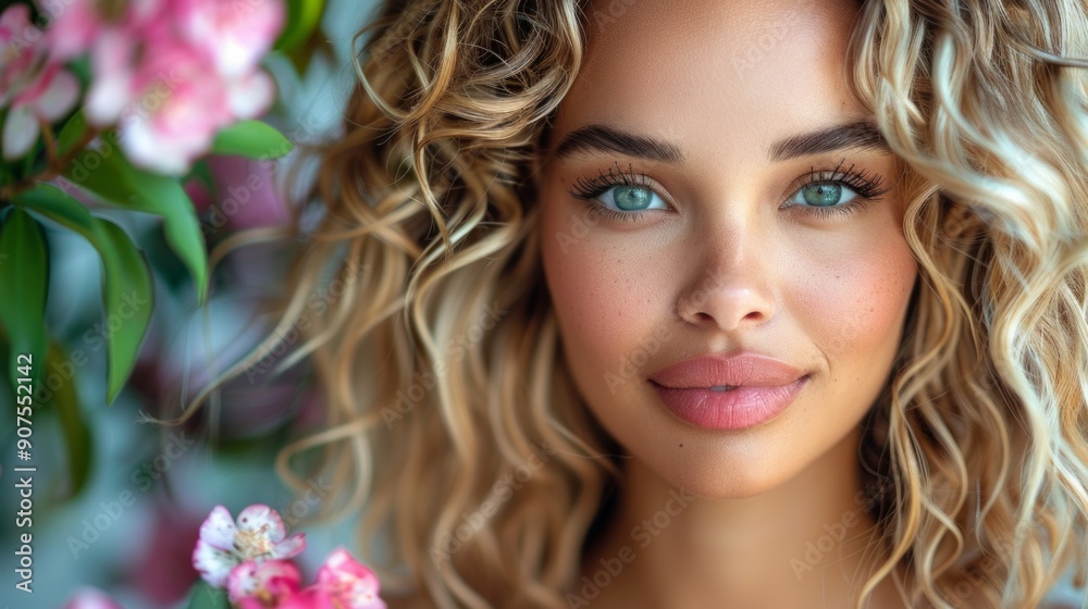 young black woman with blond curly hair young black woman with blond curly hair