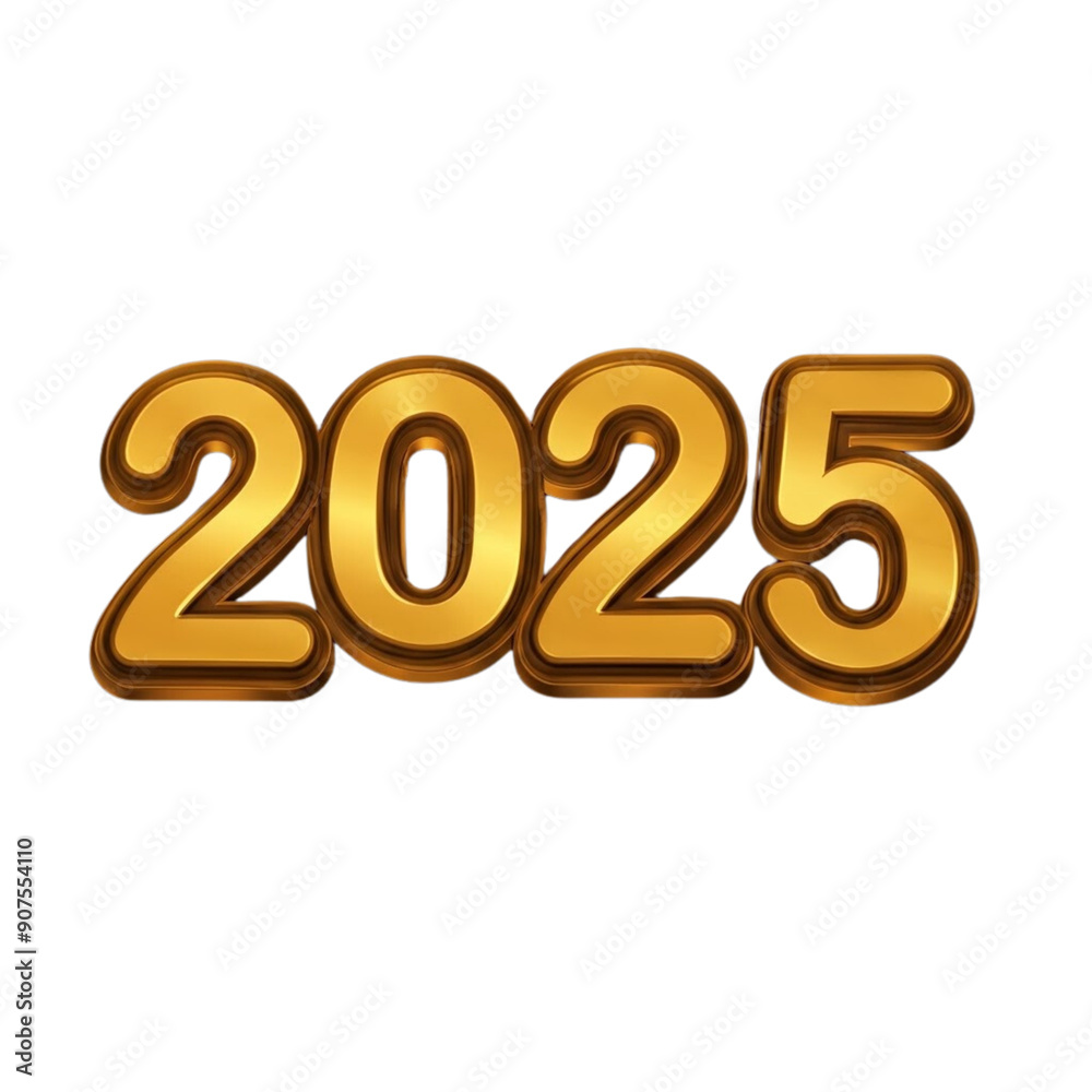 3d gold 2025 happy new year on Isolated transparent background png. generated with AI 3d gold 2025 happy new year on Isolated transparent background png. generated with AI